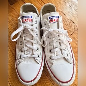 Converse Chuck Taylor All Star Leather Low Top White Sneakers Women’s 9.5 Men's